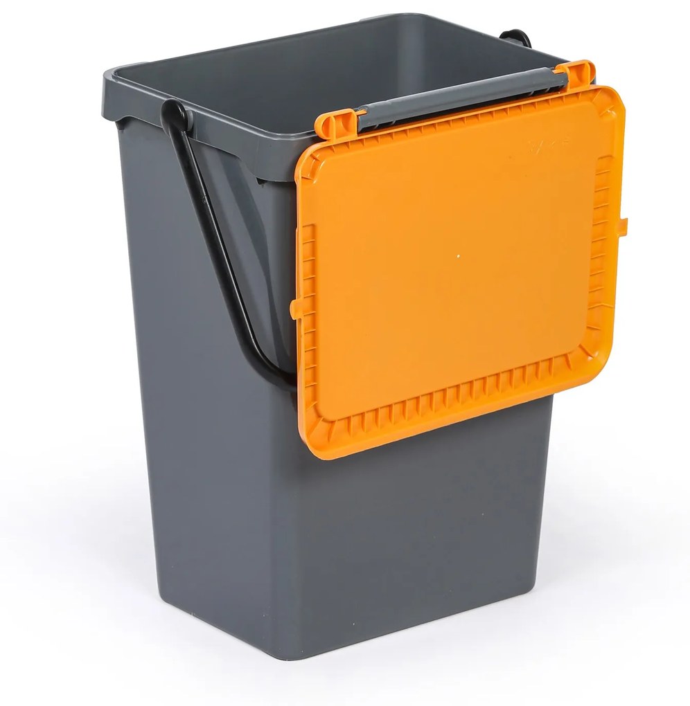 Plastový odpadkový kôš na triedenie odpadu, sivá + žltá, 35 l