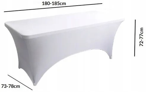 JAKS Návlek na cateringový stôl 180 x 75 cm biely