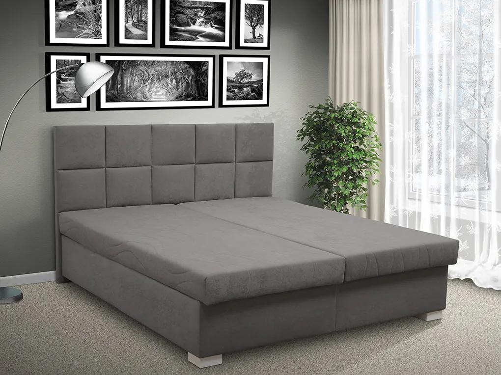Čalúnená posteľ s úložným priestorom Morava 180 peľasť / farba: PEVNÁ / Alova hnědá, peľasť / matrac: HR PENA