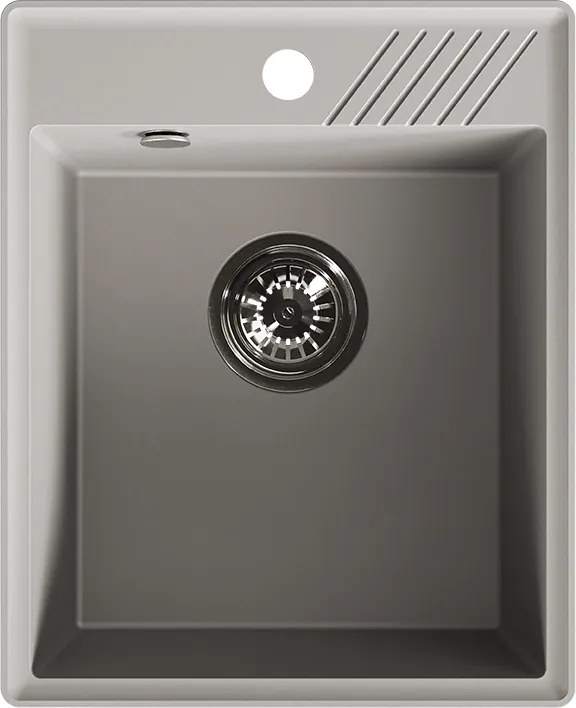 Laveo Hub, 1-komorový granitový drez 394x485x204 mm, šedá, LAV-SPH_510Y