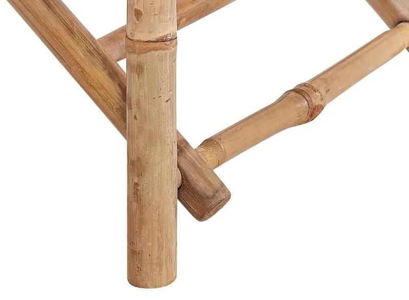 Bambusový balkónový nábytok svetlé drevo a biela MOLISE Beliani