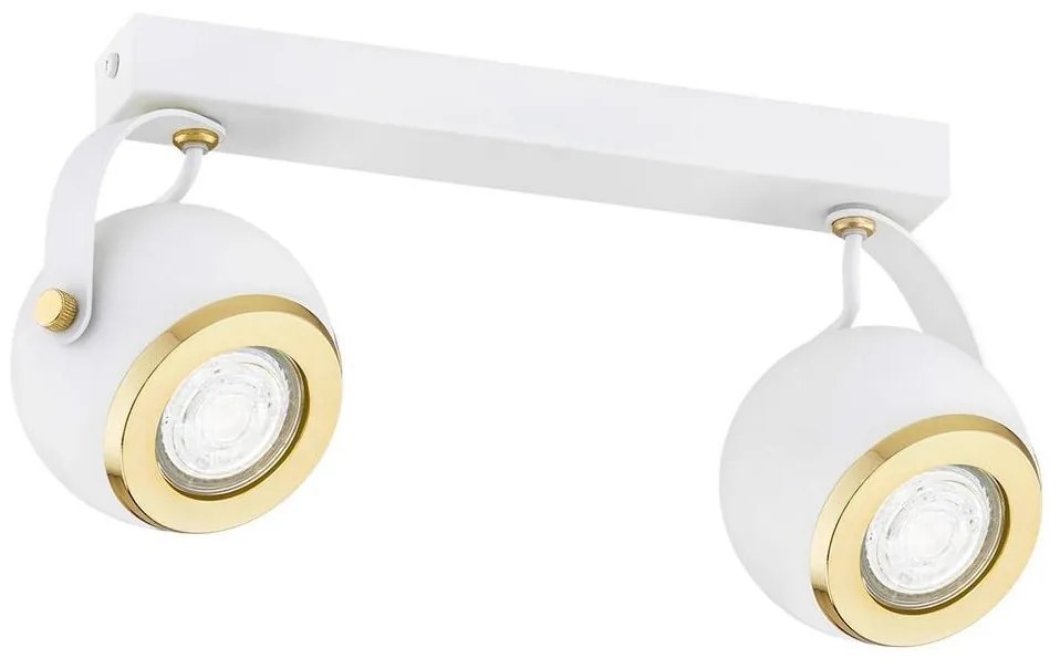 Argon 7038 - Bodové svietidlo KOS PLUS 2xGU10/5W/230V biela/zlatá
