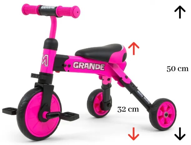 Odrážadlo 2v1 Grande ružové