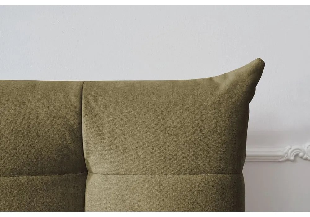 Tmavozelená čalúnená dvojlôžková posteľ s úložným priestorom s roštom 180x200 cm Clothilde – Bobochic Paris