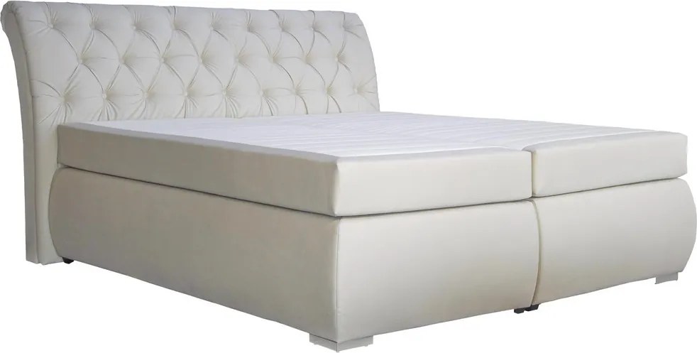 Posteľ boxspring Agnes 180x200 cm, krémová látka