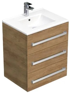 Kúpeľňová skrinka s umývadlom SAT Cube Way 60x76,5x46 cm dub Hickory CUBE46603DHMOD