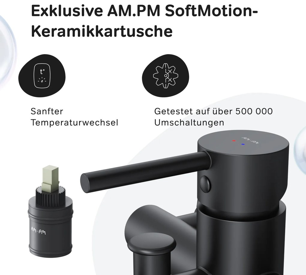 Vaňová a sprchová batéria AM.PM Spike FPA10022 jednopáková, čierna