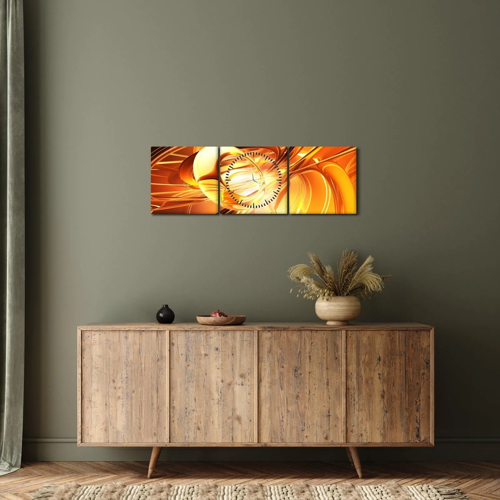 Obraz abstrakcie (s hodinami) (90x30 cm)