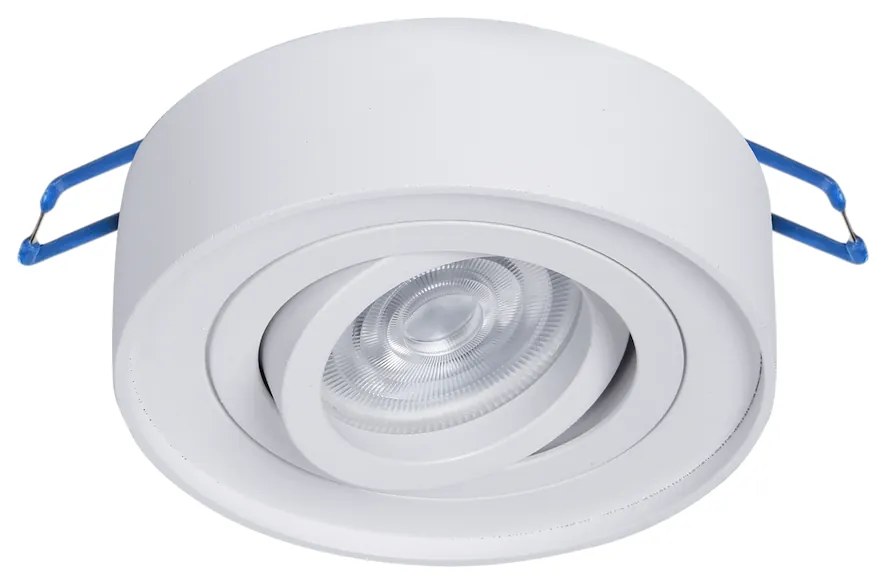 Podhľadové svietidlo Nusa Round, 1x biele kovové tienidlo, (možnosť polohovania), w