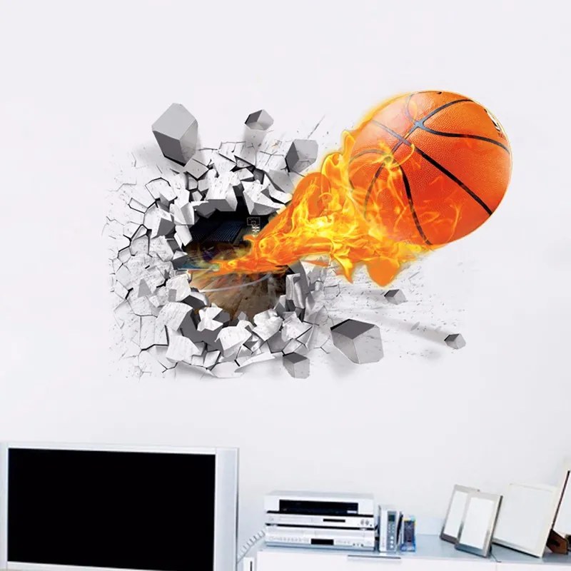 Veselá Stena Samolepka na stenu na stenu Basketbalová lopta
