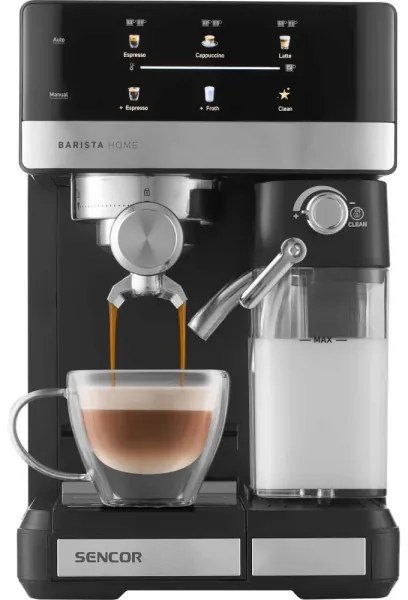 Sencor - Pákový espresso kávovar 1350 W/230 V čierny/matný chróm