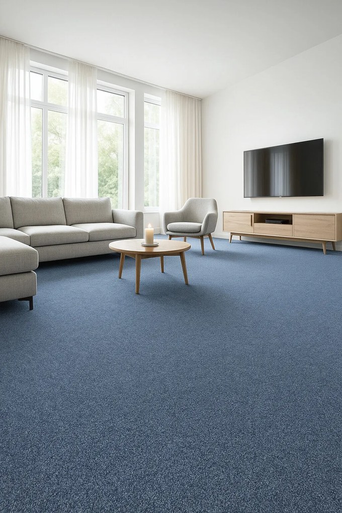 Metrážny koberec Cobalt SDN 64061 - AB svetlo modrý, záťažový, na mieru, šíře 4m, modrá, ab (mriežka), chodba / predsieň, Tapibel