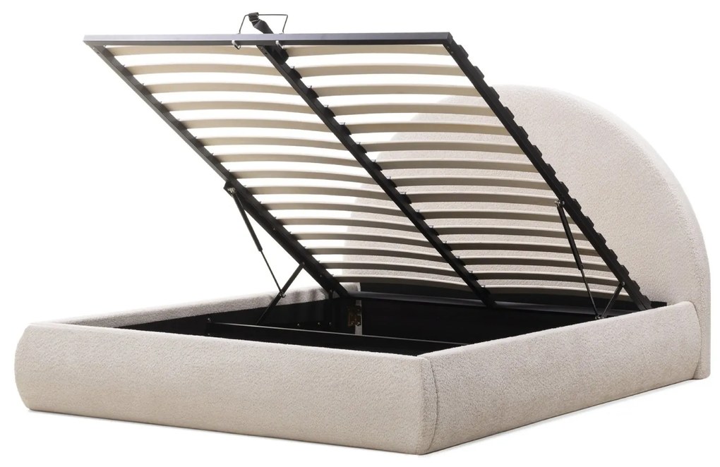 Čalouněná postel ORBI se zvedacím roštem 160x200 cm béžová