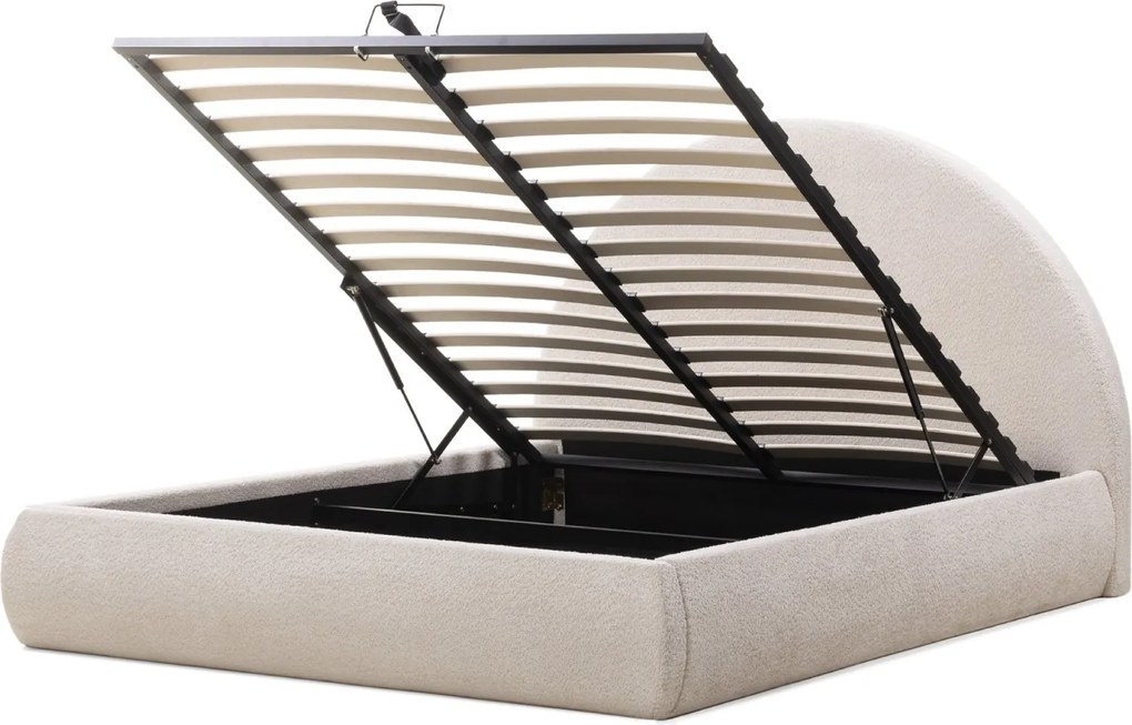 Čalúnená posteľ ORBI so zdvíhacím roštom 160x200 cm béžová