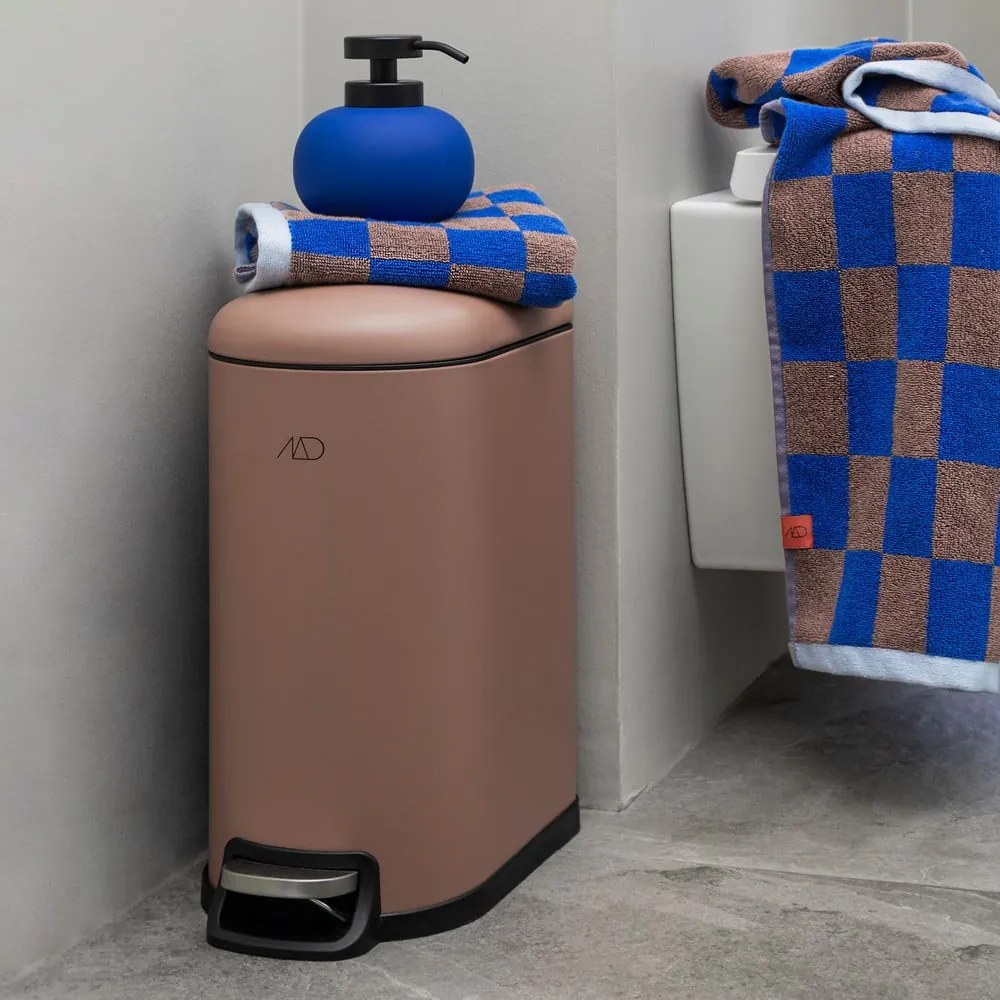 Modro-hnedý uterák z bio bavlny 50x90 cm Retro - Mette Ditmer Denmark