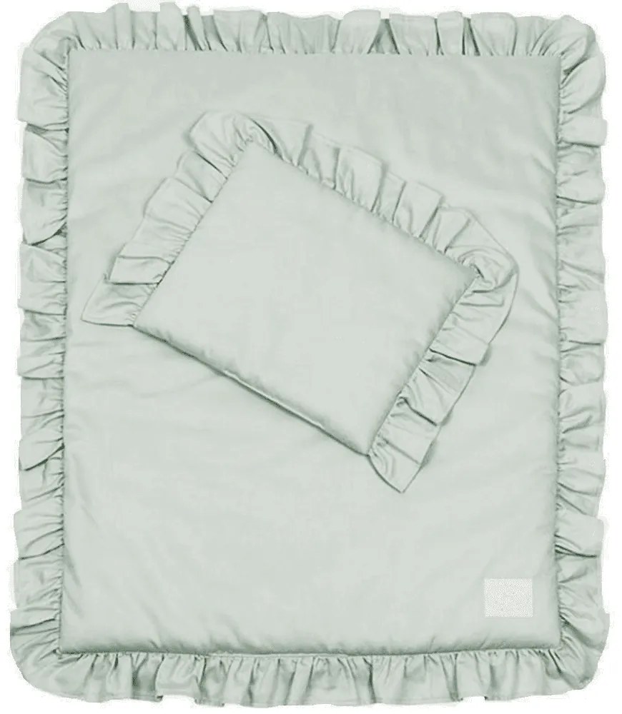 Sada do postýlek s volánem pouštní zelená 50x65cm