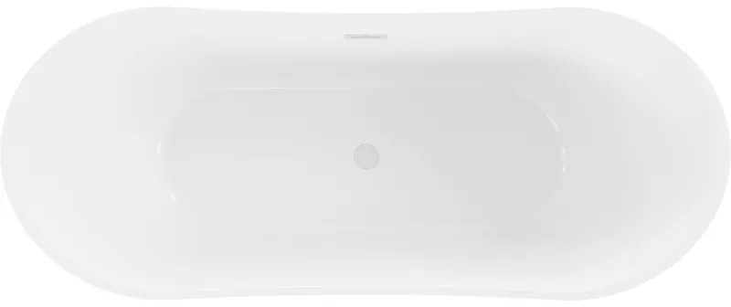 Mexen Celia, voľne stojaca vaňa 170 x 75 cm, biela-čierna, biely prepad, 52331707575-20