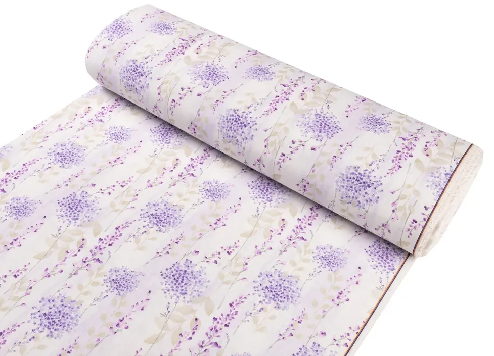 Biante Dekoračný oválny obrus PML-069 Fialové kvety na bielom 100x140 cm