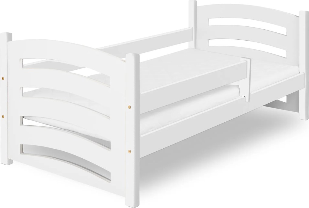 Detská posteľ MELA 80 x 160 cm, biela Rošt: S lamelovým roštom, Matrac: Matrac EASYSOFT 10 cm