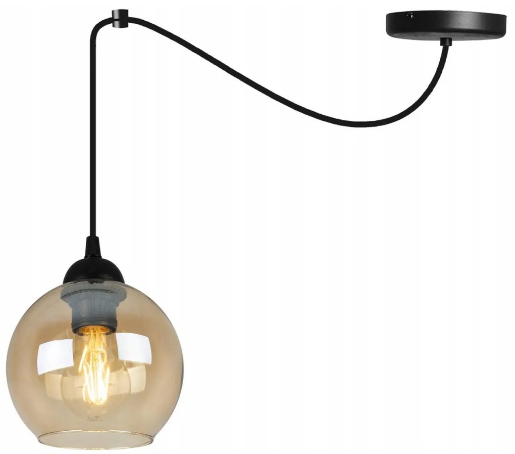 Závesné svietidlo Haga Spider, 1x medové sklenené tienidlo