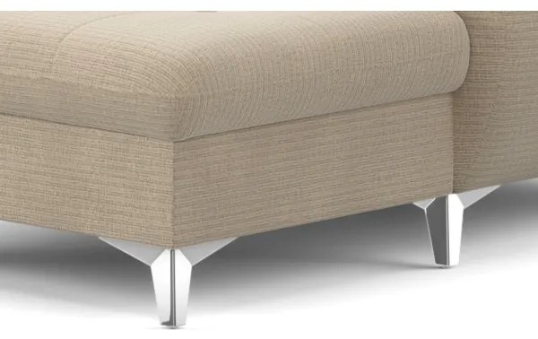 Rozkladacia rohová sedačka do U CATANIA ľavá s úložným priestorom béžová