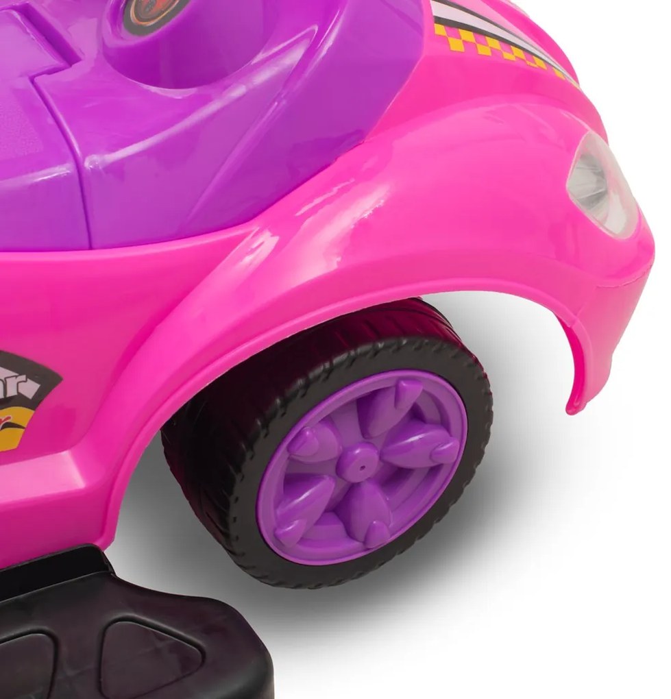 Detské odrážadlo s vodiacou tyčou 3v1 Baby Mix Mega Car ružové