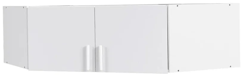 Nadstavec na rohovú skriňu 117 cm lesklá/biela alpská Snow 06a