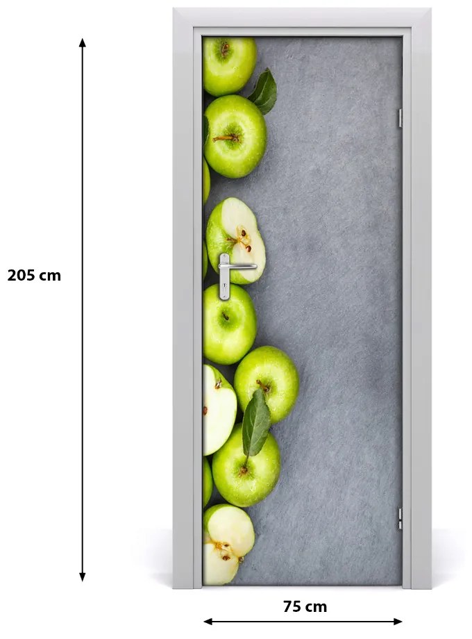 Fototapeta na dvere samolepiace zelená jablká 75x205 cm