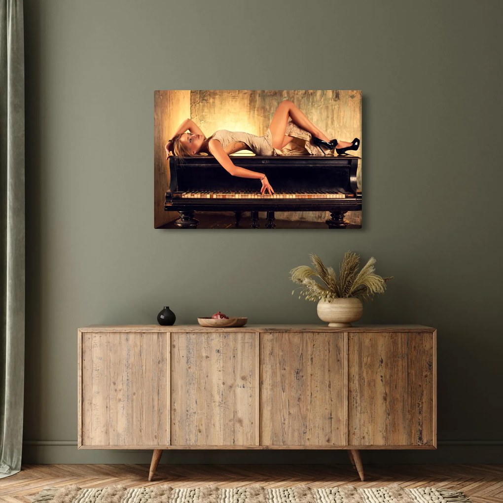 Obraz - Žena na klavíri (90x60 cm)