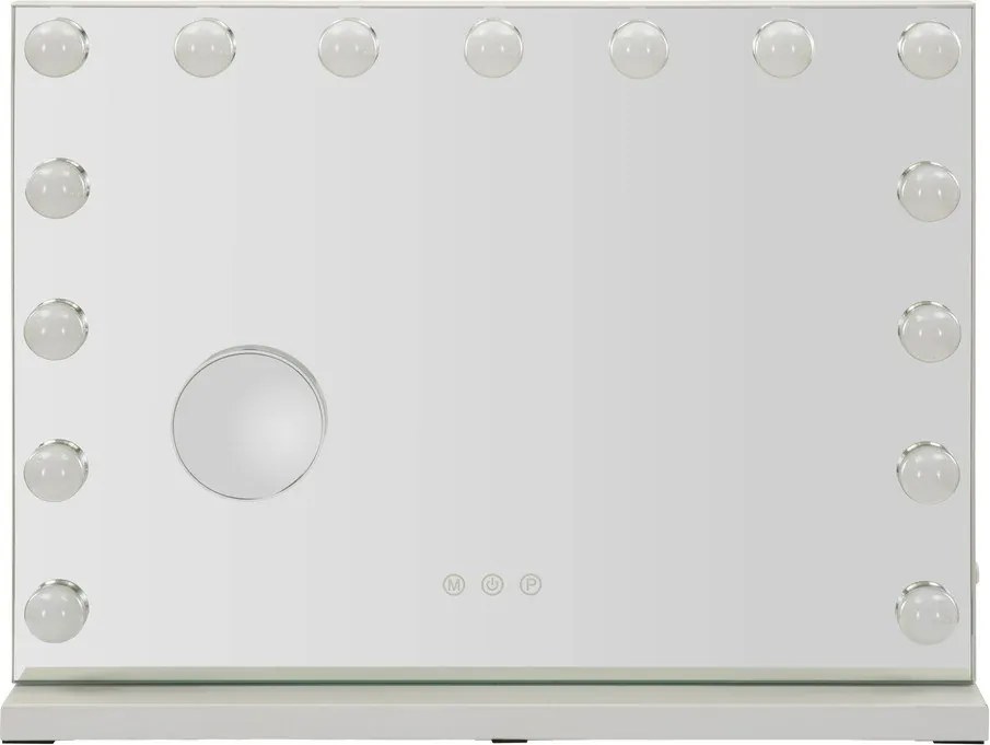 Nástenné zrkadlo s osvetlením/s poličkou 55x43 cm Hollywood – Mauro Ferretti