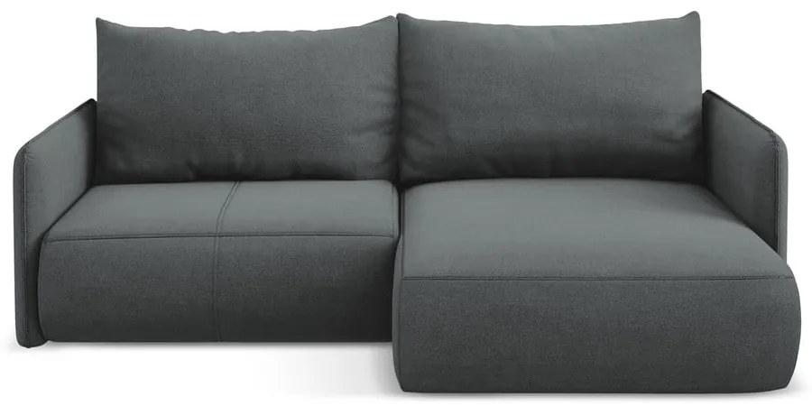 Sivá rozkladacia/s úložným priestorom rohová pohovka (pravý roh) Nanea – Makamii