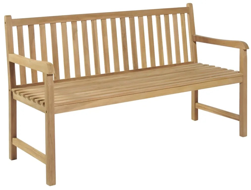 vidaXL Záhradná lavička so sivohnedou podložkou 150 cm tíkový masív