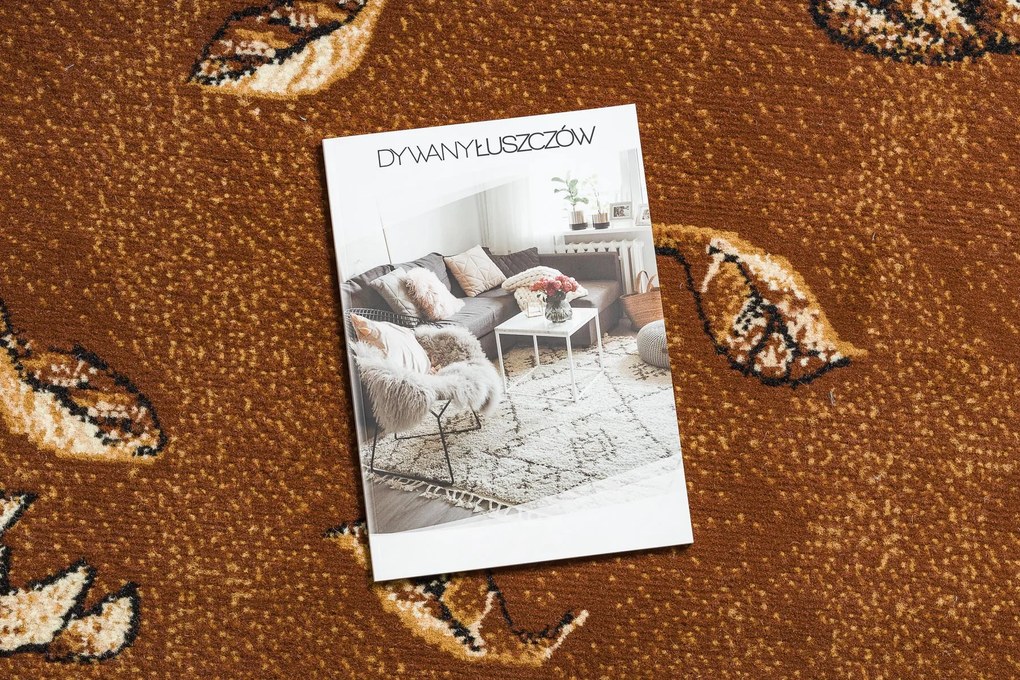 Koberec BCF Morad TRIO Vzor kvetov a lístia, hnedý