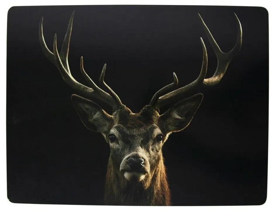 4ks pevné korkové prestieranie s jeleňom Black Deer - 30 * 40 * 0,4 cm