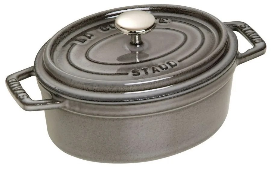 Staub Cocotte hrniec oválny 17 cm/1 l sivý, 1101718