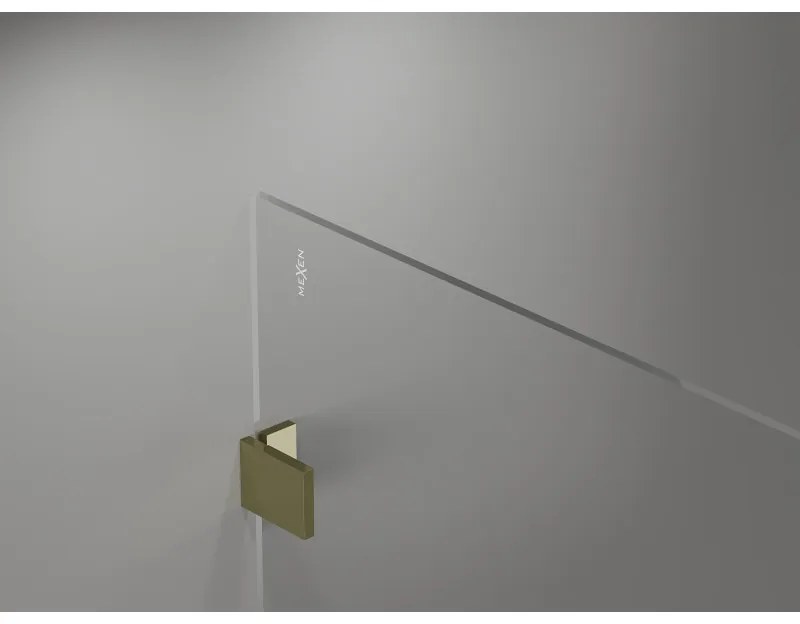 Mexen Lunar sprchová stena pravá 50 x 200 cm, 8mm číre sklo, zlatá lesklá, 830-050-000-50-00-P