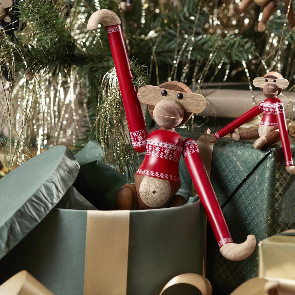 Kay Bojesen Drevená opička Monkey Christmas Jumper 2024 Small