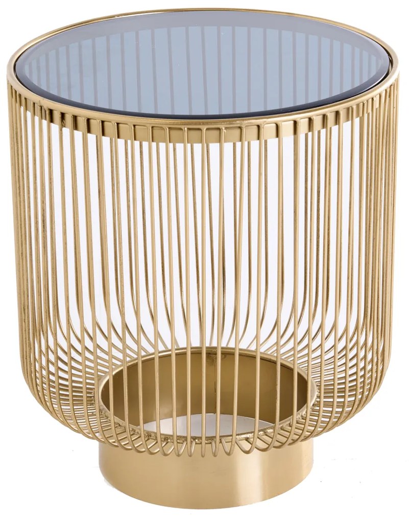 Konferenčný stolík 40cm zlato čierne sklo