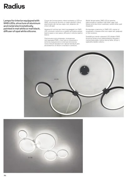 Redo 01-1742 - LED Luster na lanku RADIUS LED/45W/230V biela