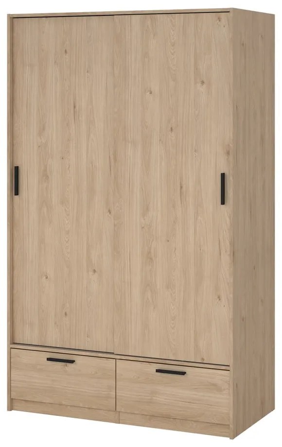Šatníková skriňa v dekore duba s posuvnými dverami v prírodnej farbe 121x200 cm Line – Tvilum