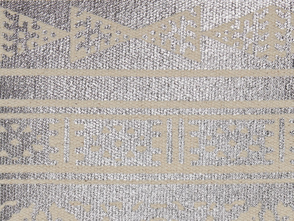 Bavlnený vankúš so vzorom 50 x 50 cm strieborný OUJDA Beliani