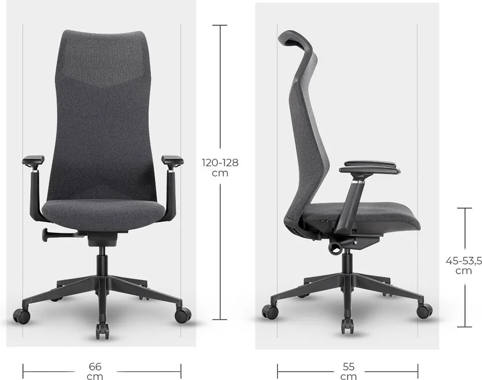 Ergonomická kancelárska stolička MOSH Airflow 502 - čierna