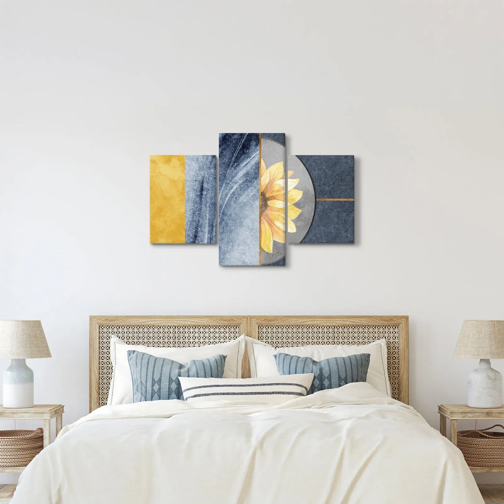 Obraz - Tvary a kvet (90x60 cm)