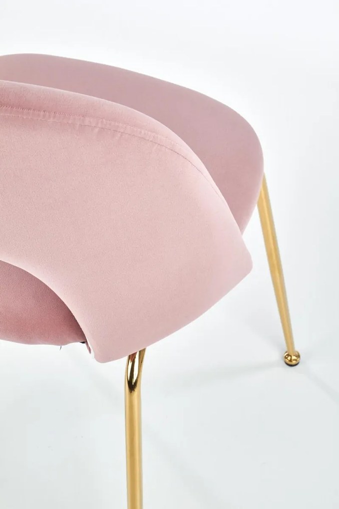 Jedálenská stolička Sibyla svetlo ružová/zlatá