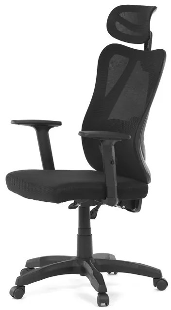 Kancelárska ergonomická stolička MANET — sieťovina / látka, čierna