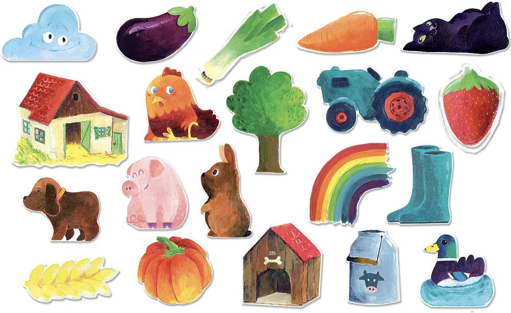 Drevené magnetky - Vidiek  - 20 ks