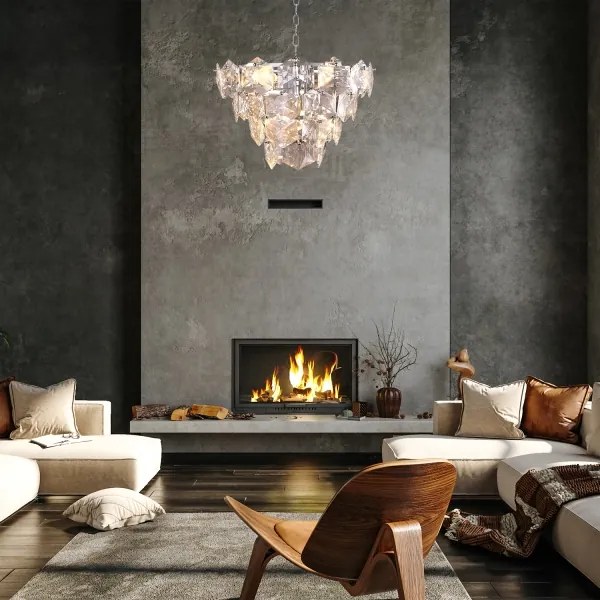 Krištáľový luster na reťazi DIANA 6xE14/40W/230V matný chróm