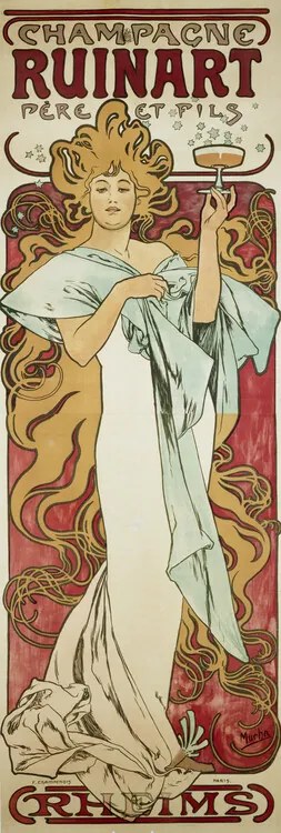 Obrazová reprodukcia Champagne Ruinart (1896), Alfons Mucha