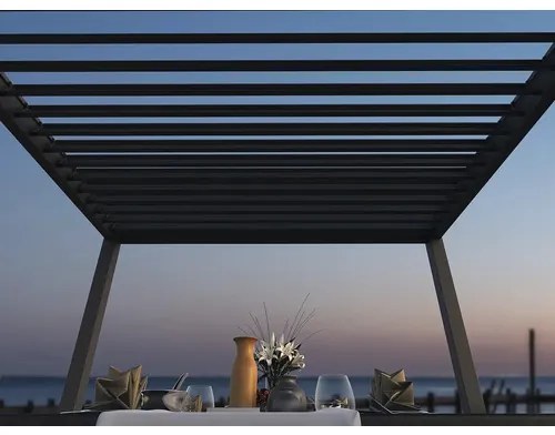Pergola bioklimatická Rojaplast Intro Neo 530 x 300 x 255 cm voľne stojaca antracit