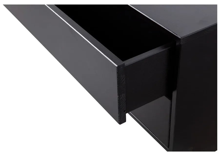 Čierny modulárny TV stolík z borovicového dreva 75x40 cm Finca – WOOOD